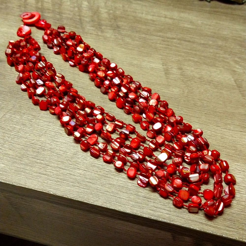 Gorgeous 6 Strand Ruby Necklace